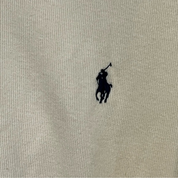 Polo Ralph Lauren Mens XL Performance Track Jacket Cream Cotton Poly - Picture 5 of 6